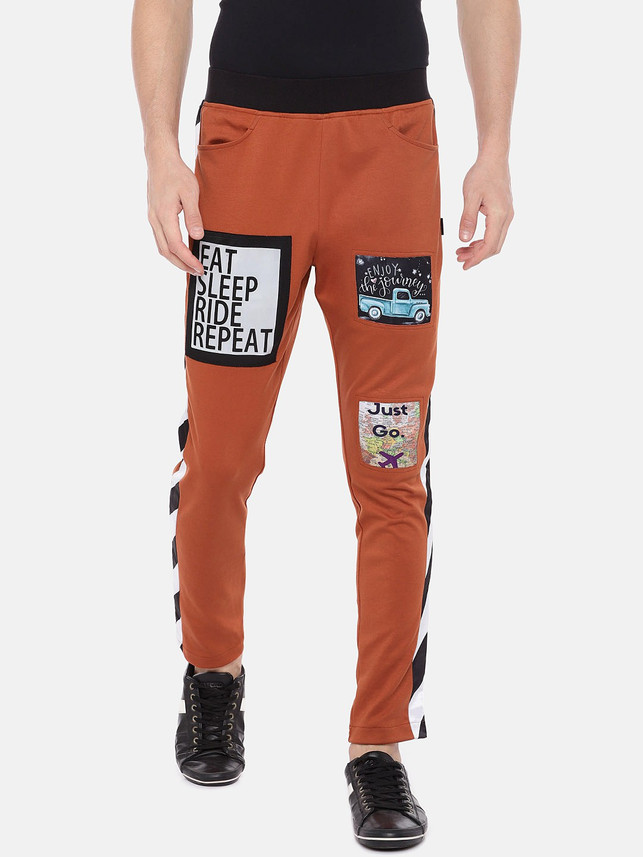 mens orange track pants