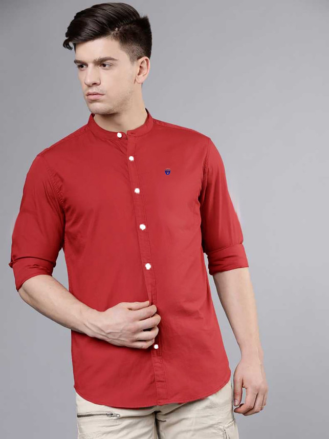 PROTOCOL Men Solid Casual Red Shirt 