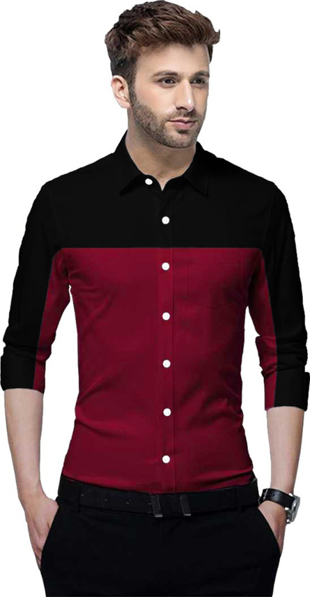 Buy Mr. JACKAL Men Solid Festive Maroon 