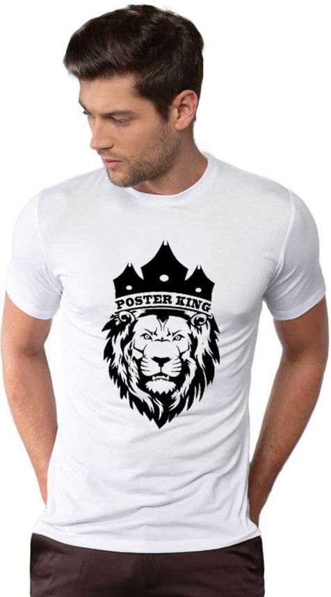 Printed Men Round Neck White T-Shirt 