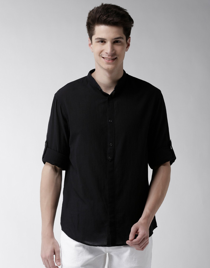 Celio Men Solid Casual Black Shirt 