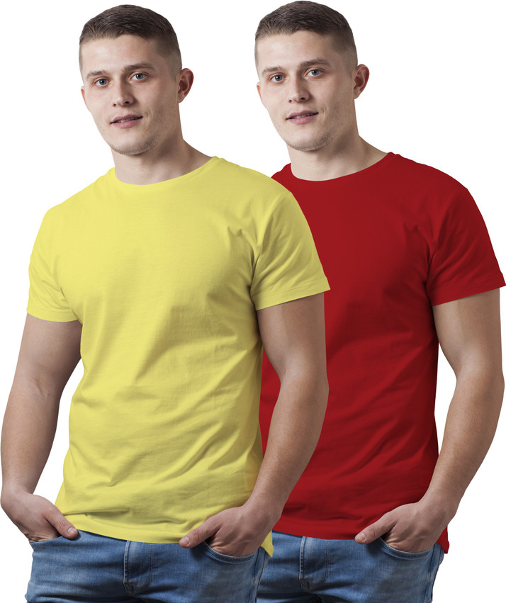 KGB polo Solid Men Round Neck Red 
