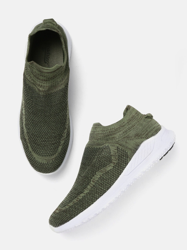 olive green slip on shoes