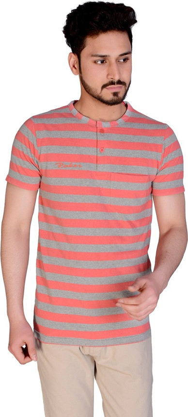 Buy ARYSON Striped Men Round Neck Red 