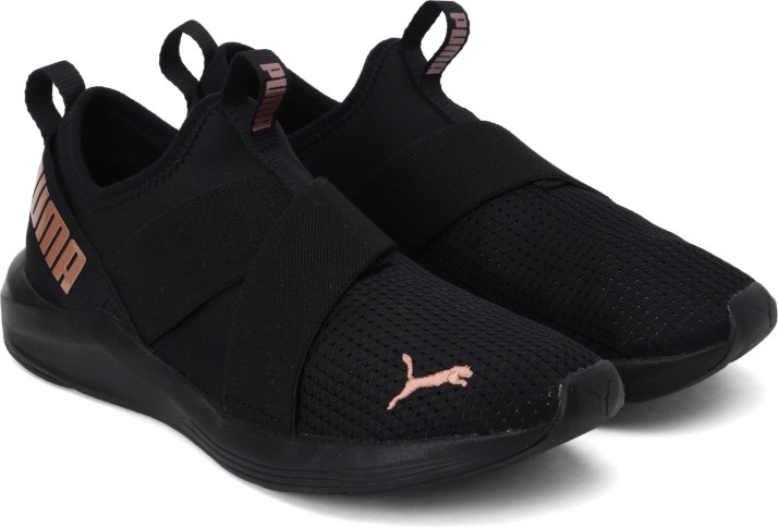 black slip on gym shoes
