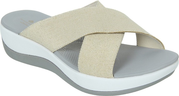 clarks flip flops womens yellow