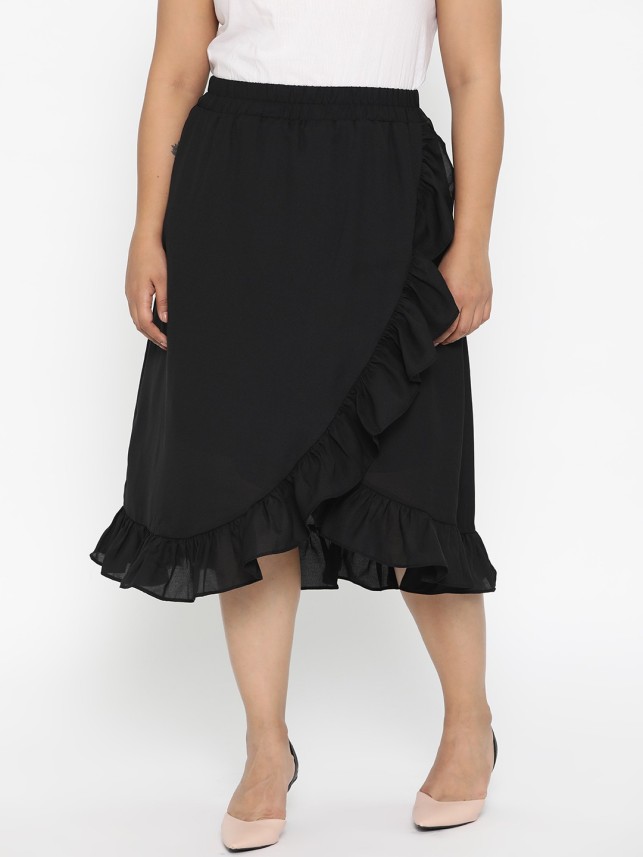 black wrap around skirt online