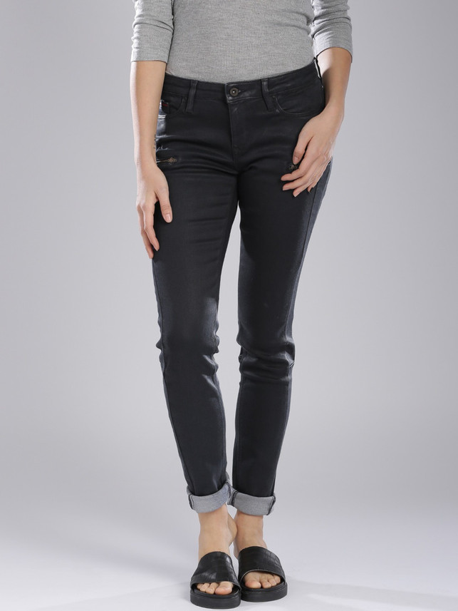 tommy hilfiger women's black jeans
