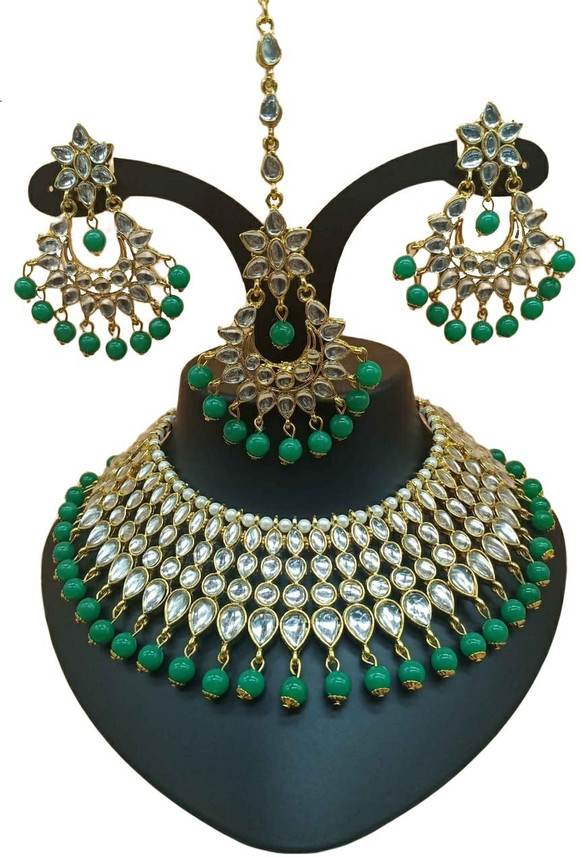 green jewellery set flipkart