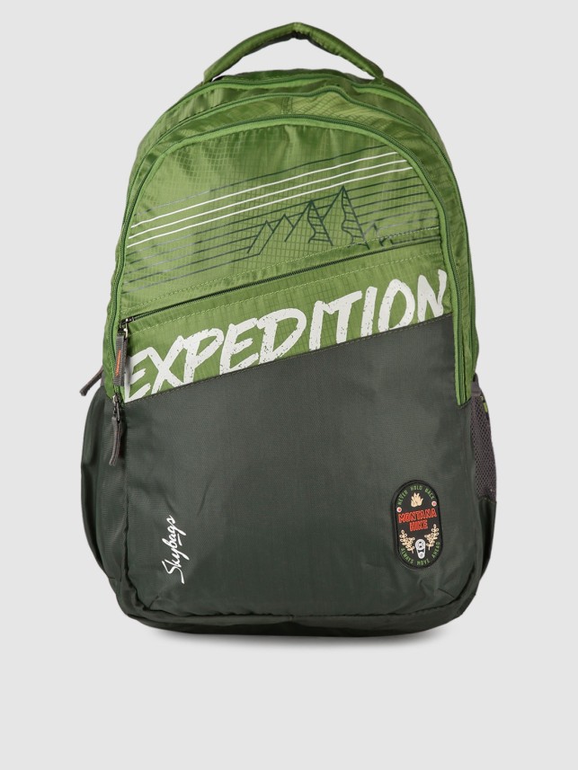 skybags green backpack