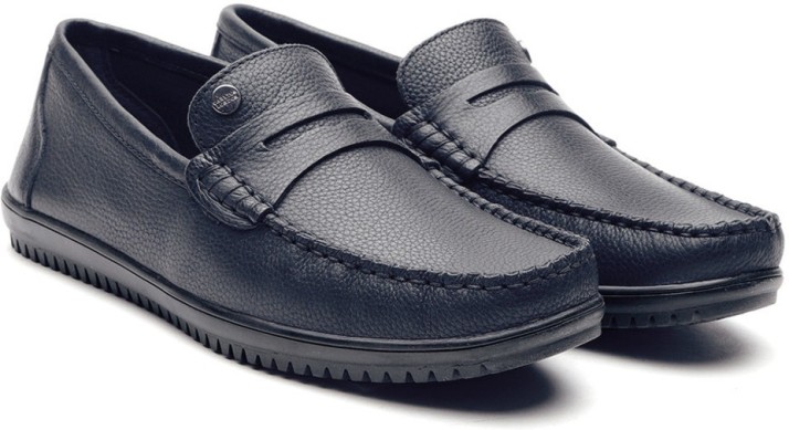 Carlton London Men Navy Leather Loafers 