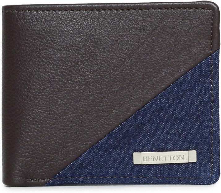 benetton men's leather wallet price