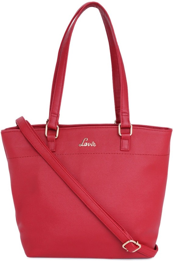 lavie red solid shoulder bag