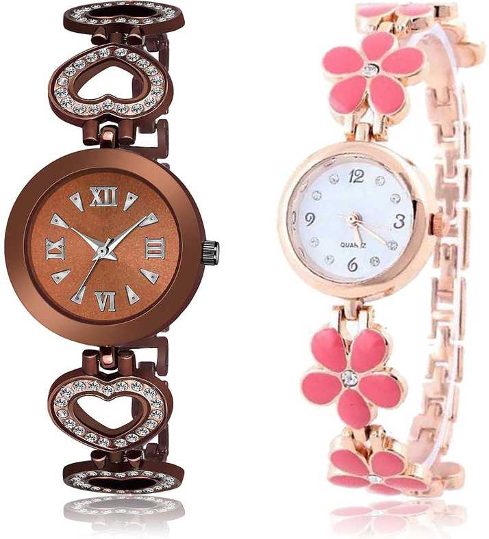 Groot Classical Stylish Love Heart And Flower Combo Watch For Girls And Women G505 G461 Combo Watch Analog Watch For Women Buy Groot Classical Stylish Love Heart And Flower Combo