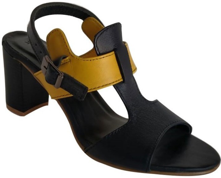 black yellow heels