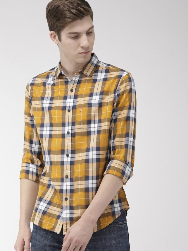 levis yellow check shirt