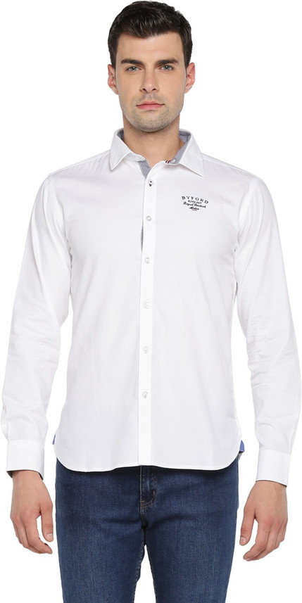 Pantaloons Men Solid Casual White Shirt 