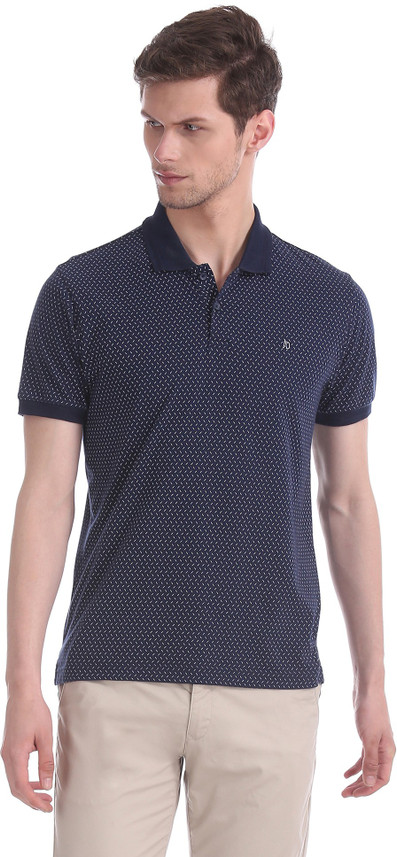 Buy Arvind Printed Men Polo Neck 