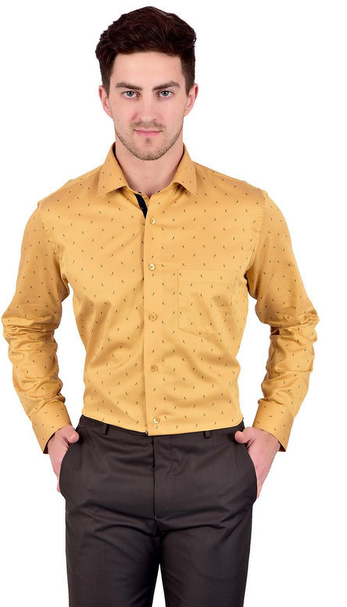 Bleu Velvet Men Printed Party Yellow 