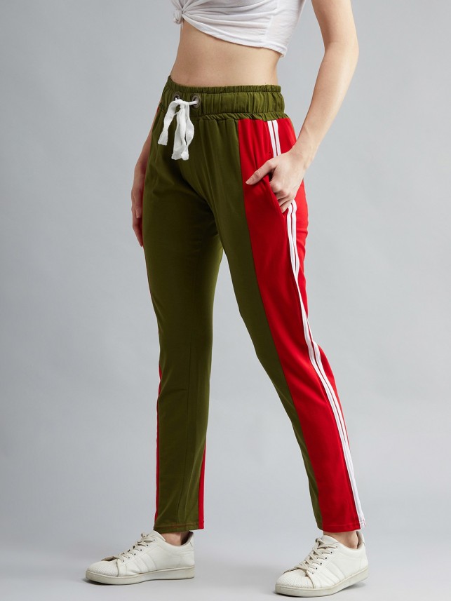 color block track pants womens