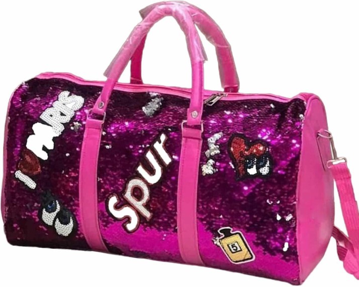 pink travel duffle bag