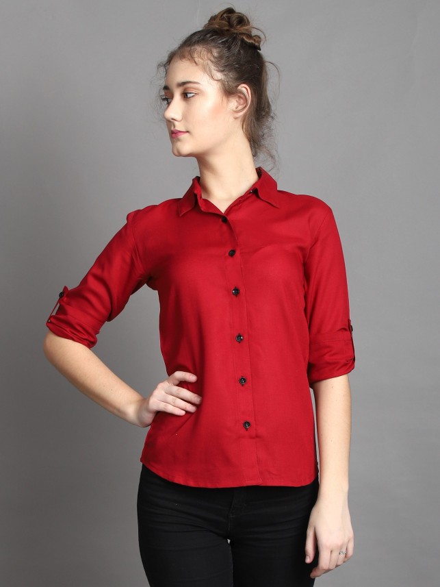 plain red shirt womens