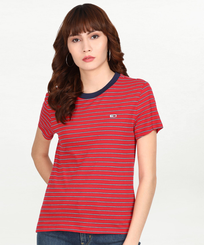 TOMMY HILFIGER Striped Women Round Neck 