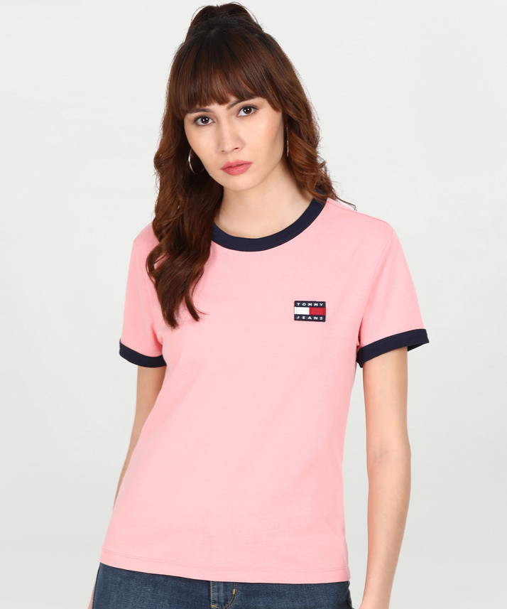 tommy hilfiger pink t shirt womens