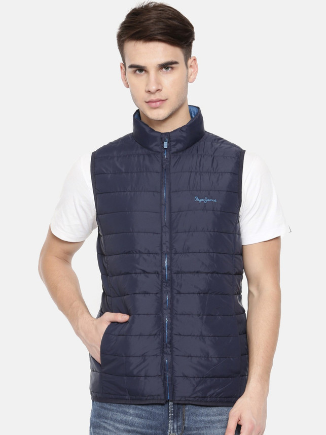 Pepe Jeans Sleeveless Solid Men Jacket 