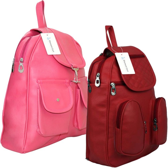 maroon pink backpack