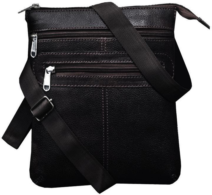 sling bag leather black