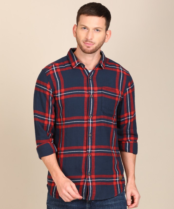 wrangler men checkered casual multicolor shirt