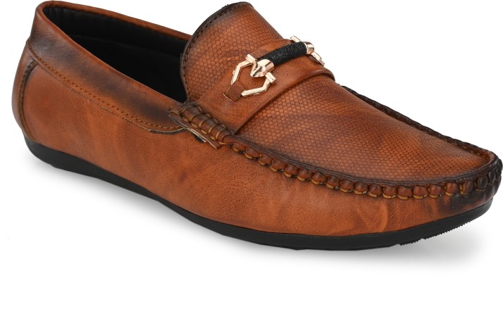 mens tan slip on loafers