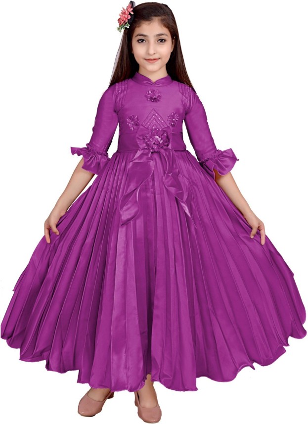 purple long frock