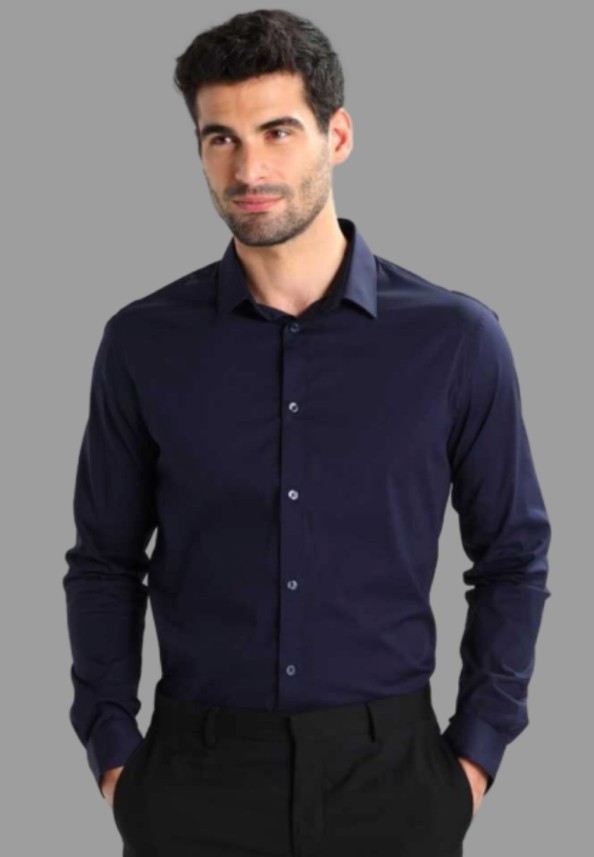 dark blue shirt outfit mens