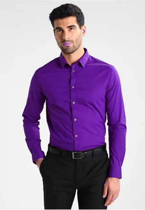 purple shirt outfit men