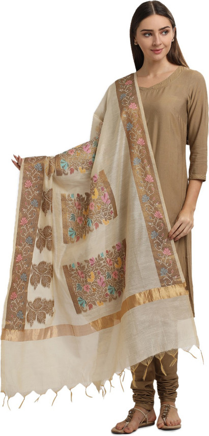 Morrio Cotton Silk Woven Women Dupatta 