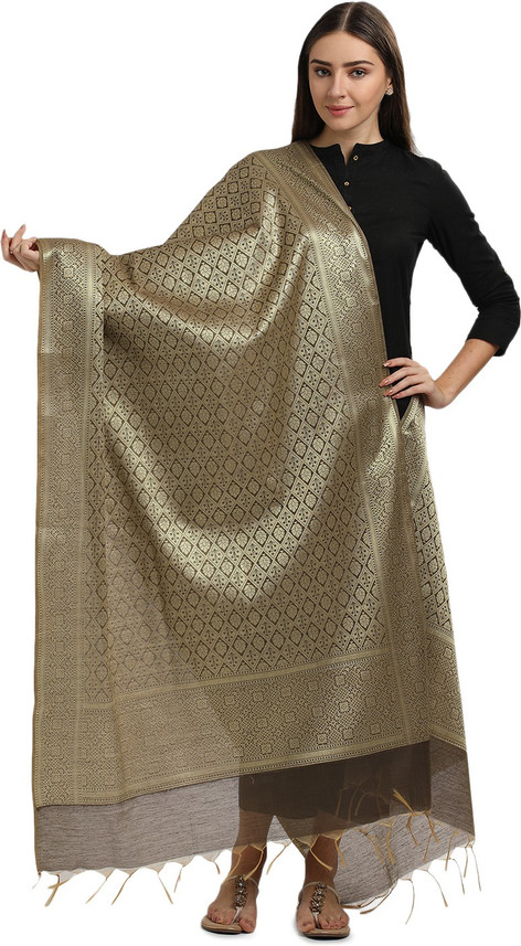 Morrio Art Silk Checkered Women Dupatta 