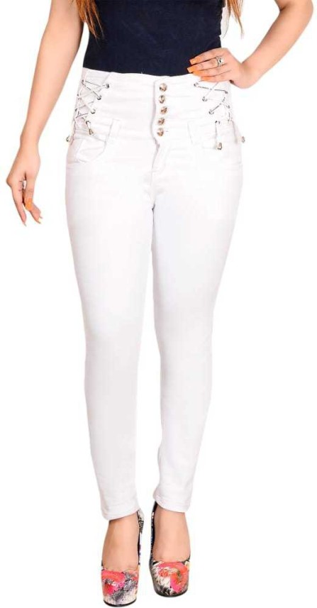 white jeans for ladies flipkart