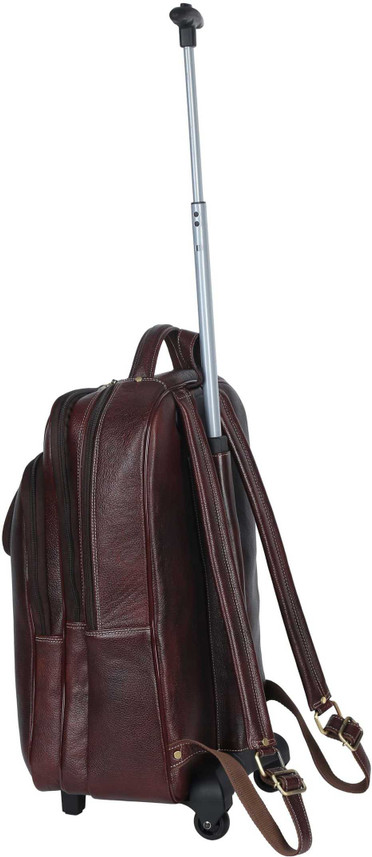 leather backpack with trolley sleeve