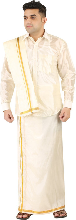 Prakasam Cotton Men Dhoti, Shawl and 