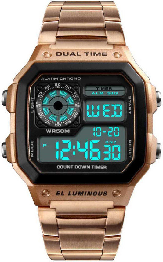 digital watch metal band