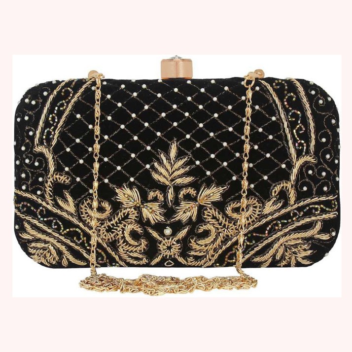 black designer clutch