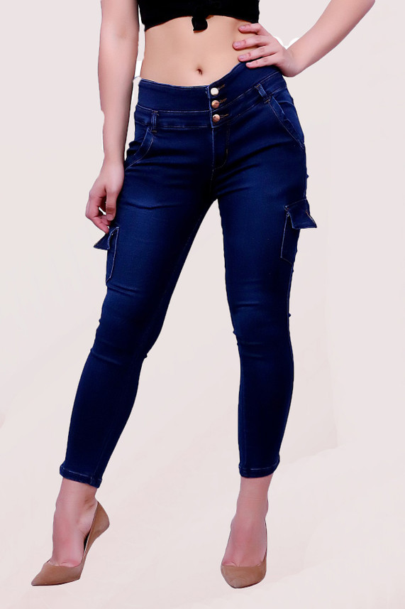 V-Girl Skinny Women Dark Blue Jeans 