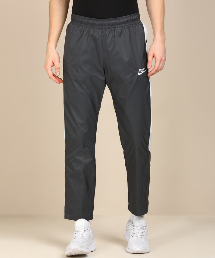 nike solid men's grey track pants