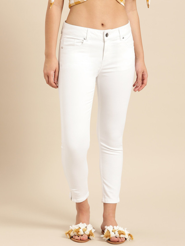 Benetton Skinny Women White Jeans 