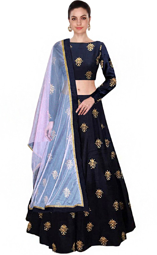 Blue lehenga flipkart clearance