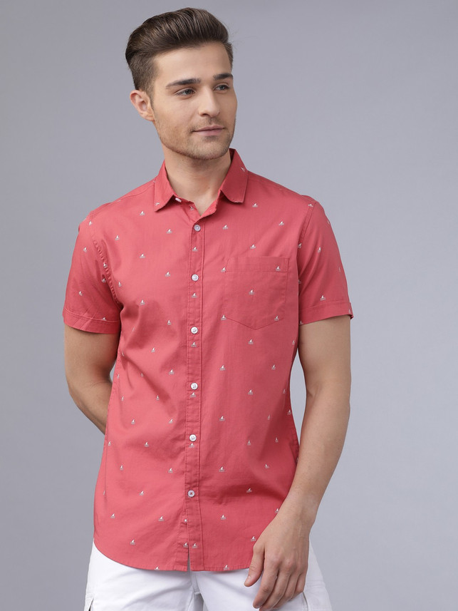 HIGHLANDER Men Printed Casual Pink 