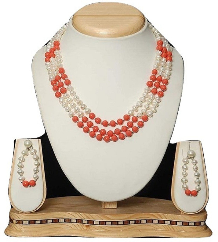 Girls Pearl Alloy Necklace Set 