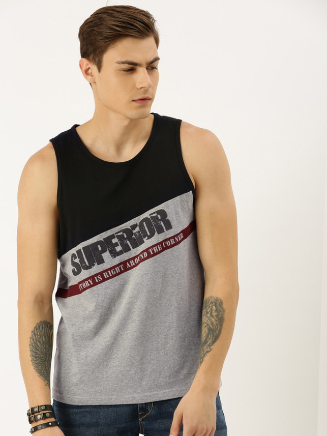 Moda Rapido Color Block Men Round Neck 
